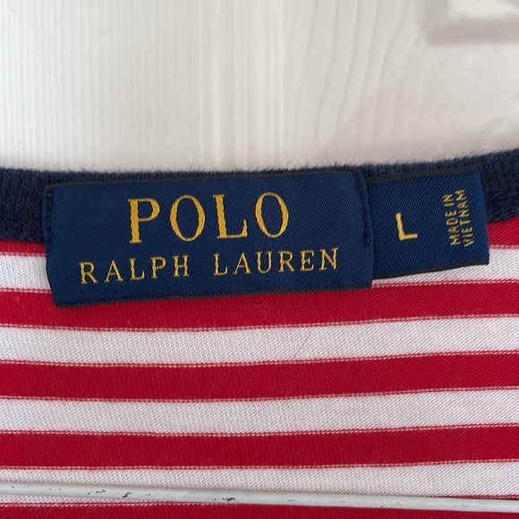 Polo Ralph Lauren red white and blue striped t shirt size large - Picture 4 of 4